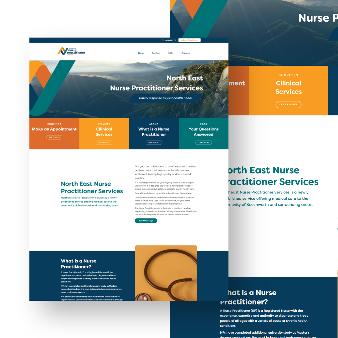 North East Nurse Practitioner Services - Website Layout