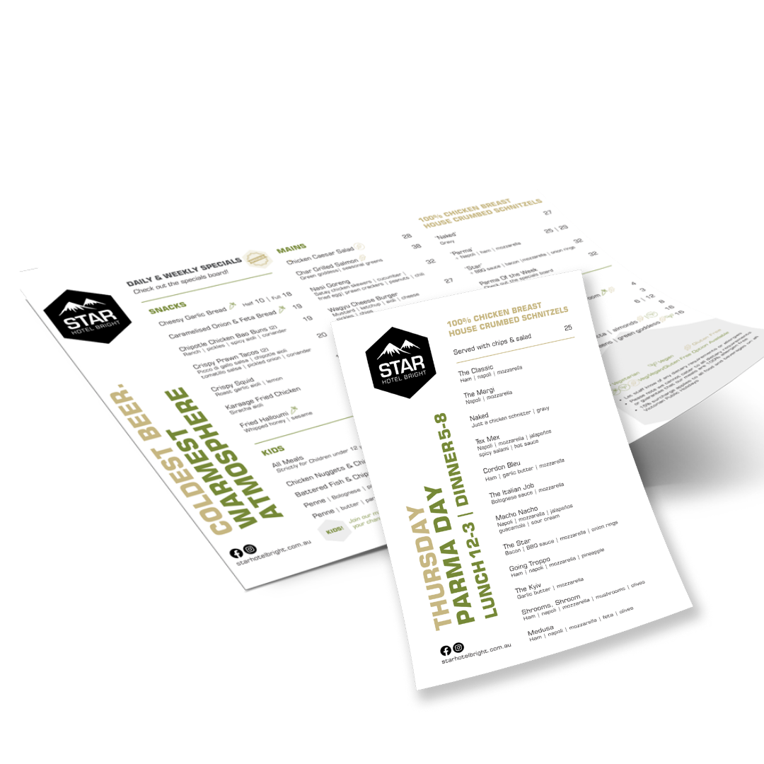 The Star Hotel Bright - Menu